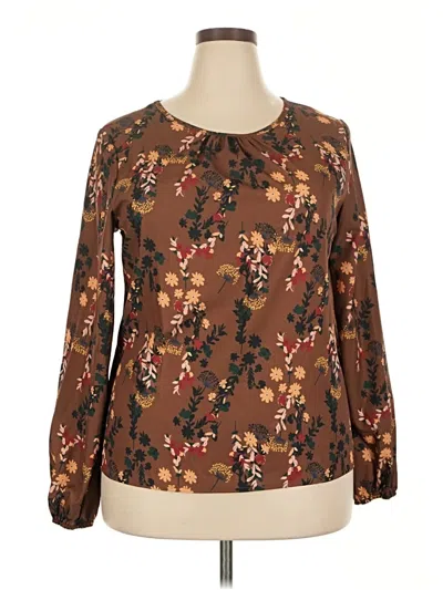 Pre-owned Unbranded Long Sleeve Blouse In Brown