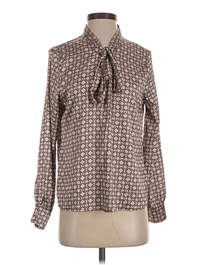 Pre-owned Unbranded Long Sleeve Blouse In Brown
