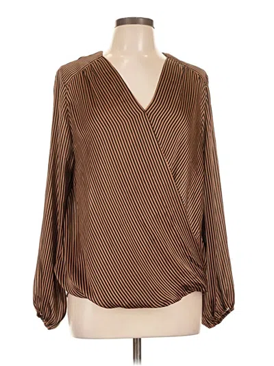 Pre-owned Unbranded Long Sleeve Blouse In Brown