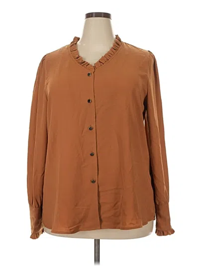 Pre-owned Unbranded Long Sleeve Blouse In Brown