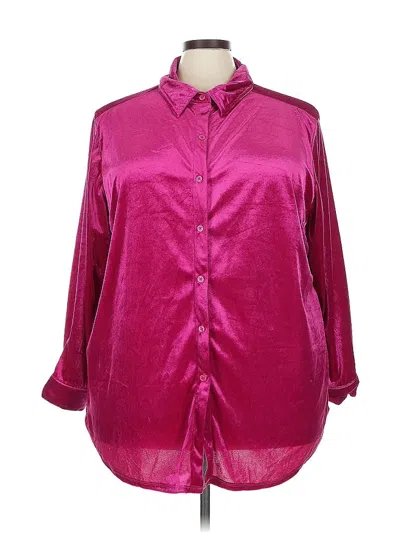 Pre-owned Unbranded Long Sleeve Blouse In Burgundy