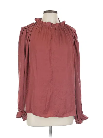 Pre-owned Unbranded Long Sleeve Blouse In Burgundy