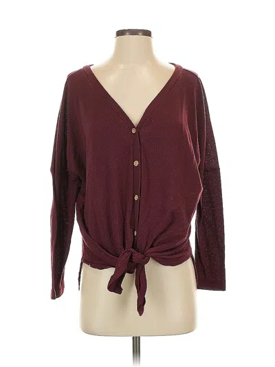 Pre-owned Unbranded Long Sleeve Blouse In Burgundy