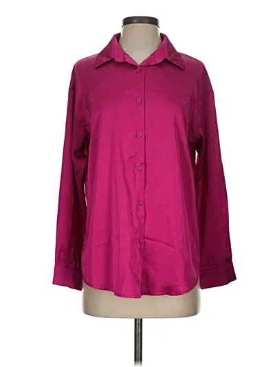 Pre-owned Unbranded Long Sleeve Blouse In Burgundy