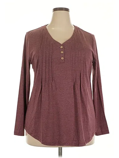 Unbranded Long Sleeve Blouse In Burgundy