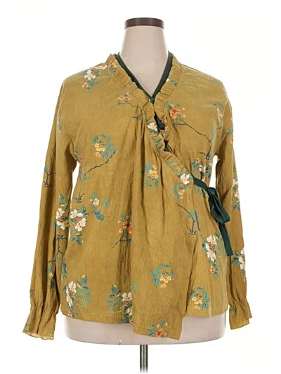Pre-owned Unbranded Long Sleeve Blouse In Gold