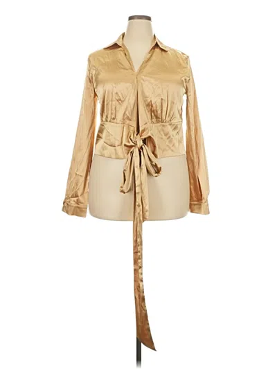 Pre-owned Unbranded Long Sleeve Blouse In Gold