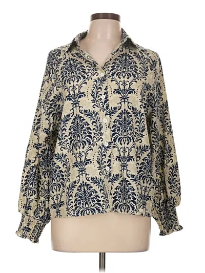 Pre-owned Unbranded Long Sleeve Blouse In Gold