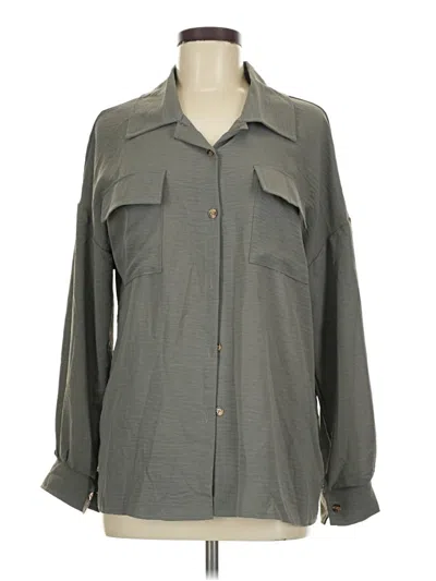 Pre-owned Unbranded Long Sleeve Blouse In Gray
