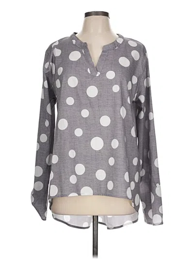 Pre-owned Unbranded Long Sleeve Blouse In Gray