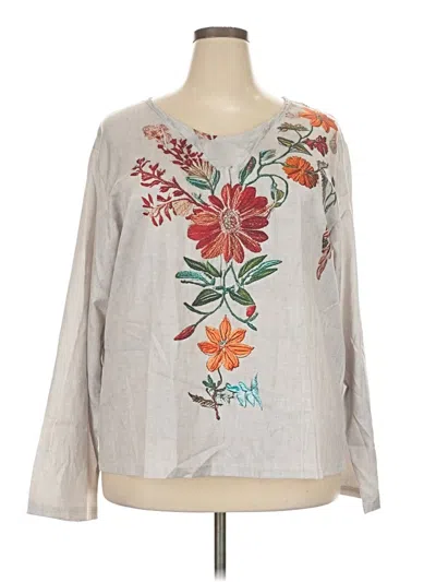 Pre-owned Unbranded Long Sleeve Blouse In Gray