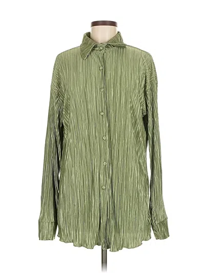 Pre-owned Unbranded Long Sleeve Blouse In Green