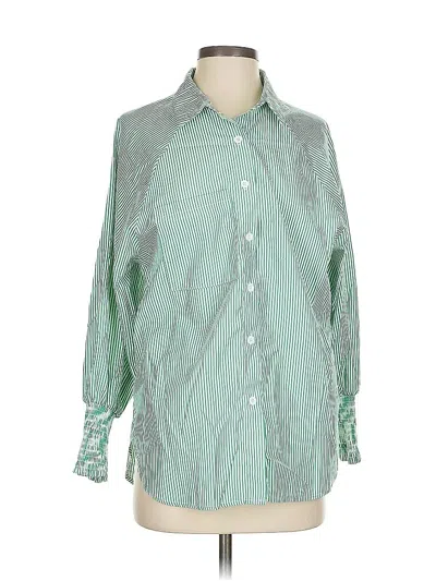Pre-owned Unbranded Long Sleeve Blouse In Green