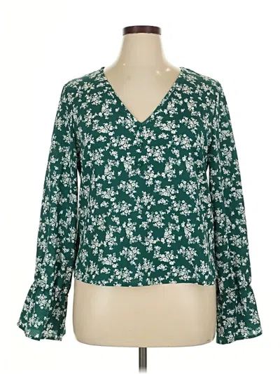 Pre-owned Unbranded Long Sleeve Blouse In Green