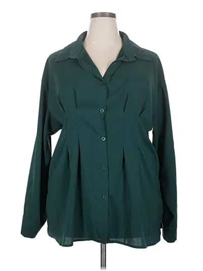 Pre-owned Unbranded Long Sleeve Blouse In Green
