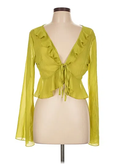 Pre-owned Unbranded Long Sleeve Blouse In Green