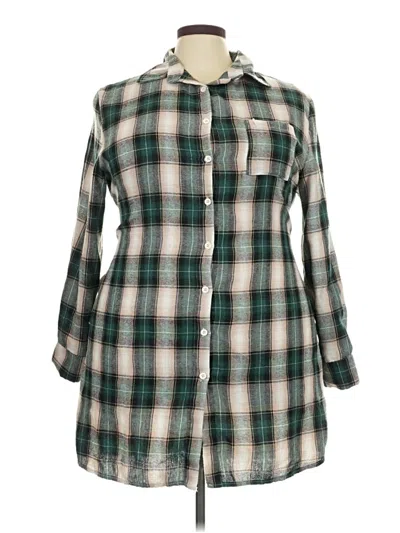 Pre-owned Unbranded Long Sleeve Blouse In Green