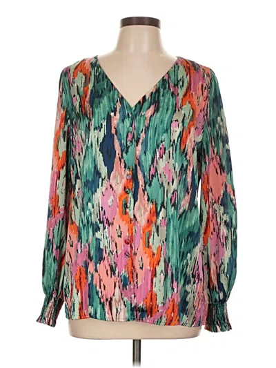 Pre-owned Unbranded Long Sleeve Blouse In Green