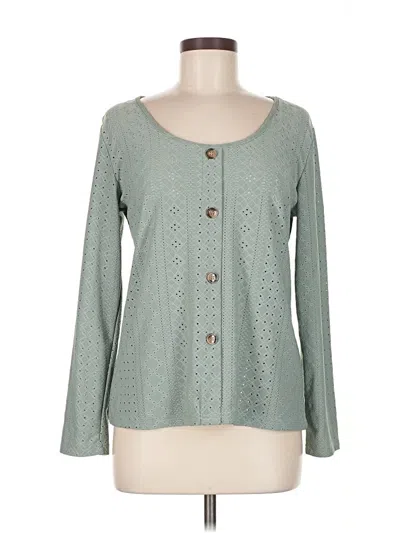 Pre-owned Unbranded Long Sleeve Blouse In Green
