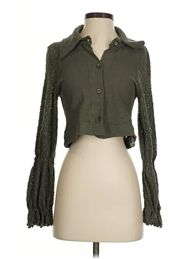 Pre-owned Unbranded Long Sleeve Blouse In Green
