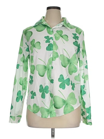 Pre-owned Unbranded Long Sleeve Blouse In Green