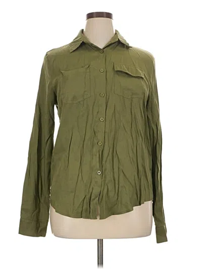 Pre-owned Unbranded Long Sleeve Blouse In Green