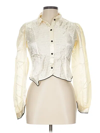 Pre-owned Unbranded Long Sleeve Blouse In Ivory