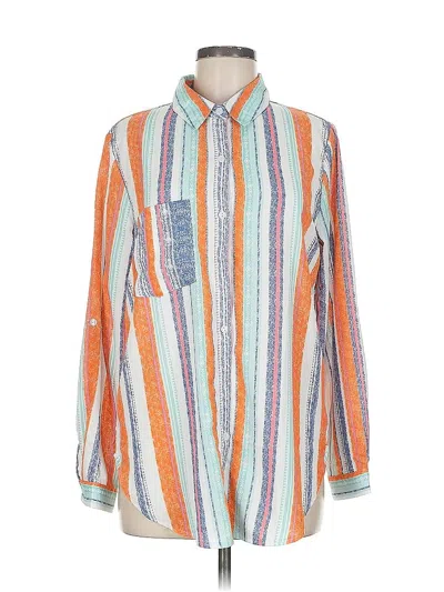 Pre-owned Unbranded Long Sleeve Blouse In Orange