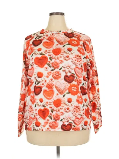 Pre-owned Unbranded Long Sleeve Blouse In Orange