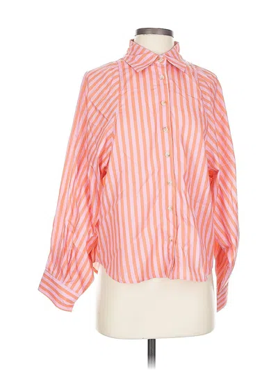 Pre-owned Unbranded Long Sleeve Blouse In Orange