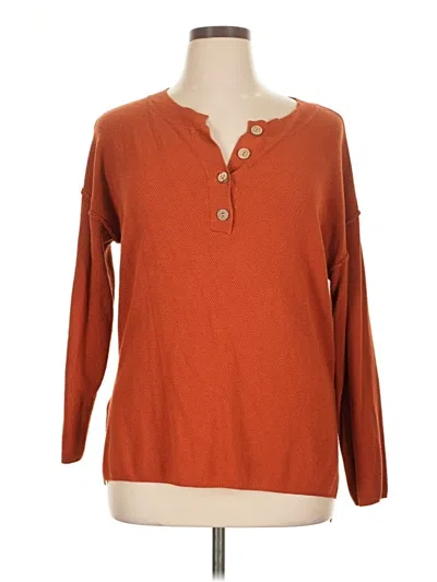 Pre-owned Unbranded Long Sleeve Blouse In Orange