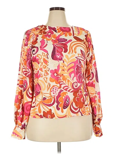 Pre-owned Unbranded Long Sleeve Blouse In Orange
