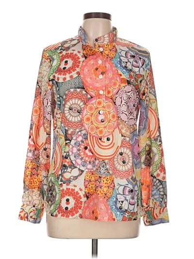 Pre-owned Unbranded Long Sleeve Blouse In Orange