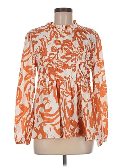 Pre-owned Unbranded Long Sleeve Blouse In Orange