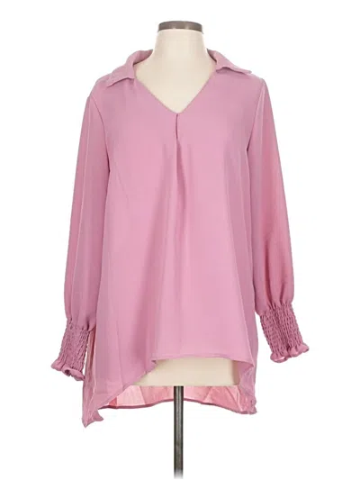 Pre-owned Unbranded Long Sleeve Blouse In Pink