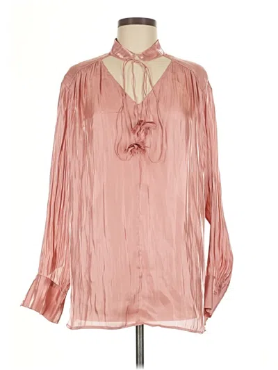 Pre-owned Unbranded Long Sleeve Blouse In Pink