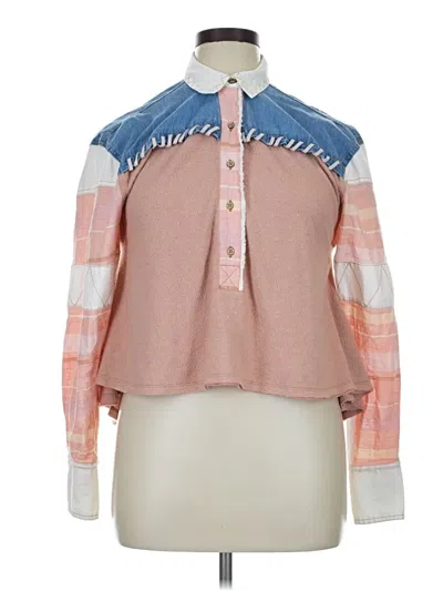 Pre-owned Unbranded Long Sleeve Blouse In Pink