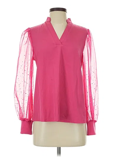 Pre-owned Unbranded Long Sleeve Blouse In Pink