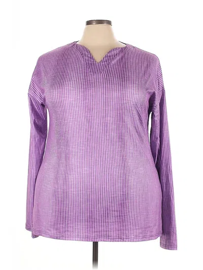 Pre-owned Unbranded Long Sleeve Blouse In Purple