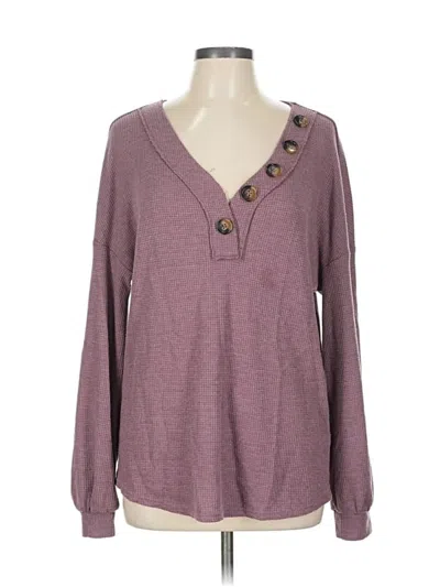 Pre-owned Unbranded Long Sleeve Blouse In Purple