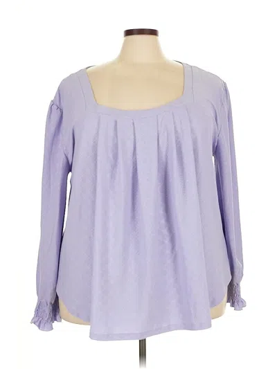 Pre-owned Unbranded Long Sleeve Blouse In Purple
