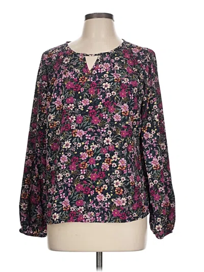 Pre-owned Unbranded Long Sleeve Blouse In Purple