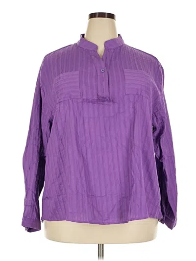 Pre-owned Unbranded Long Sleeve Blouse In Purple