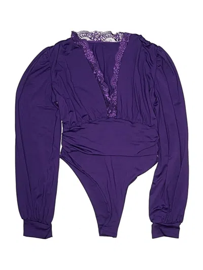 Pre-owned Unbranded Long Sleeve Blouse In Purple