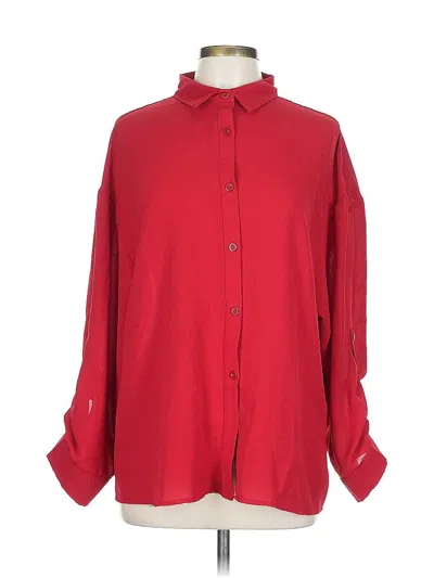 Pre-owned Unbranded Long Sleeve Blouse In Red