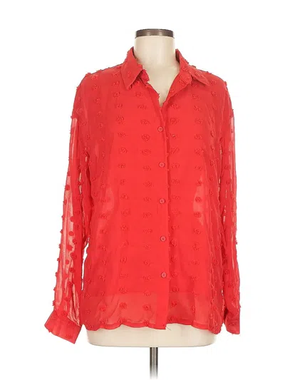 Pre-owned Unbranded Long Sleeve Blouse In Red