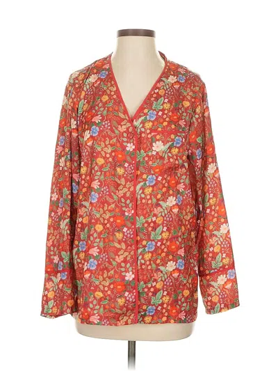 Pre-owned Unbranded Long Sleeve Blouse In Red