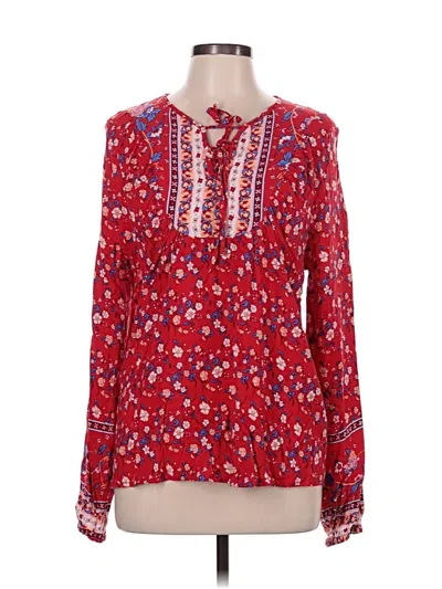 Pre-owned Unbranded Long Sleeve Blouse In Red