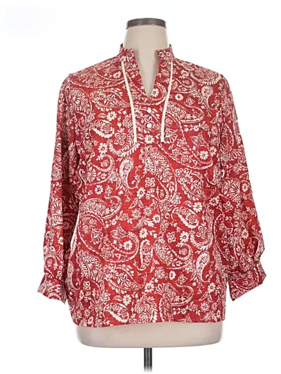Pre-owned Unbranded Long Sleeve Blouse In Red
