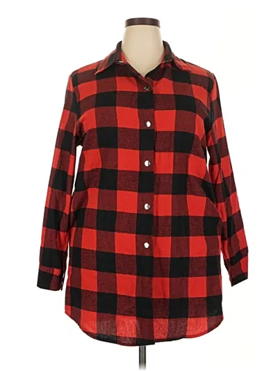 Pre-owned Unbranded Long Sleeve Blouse In Red